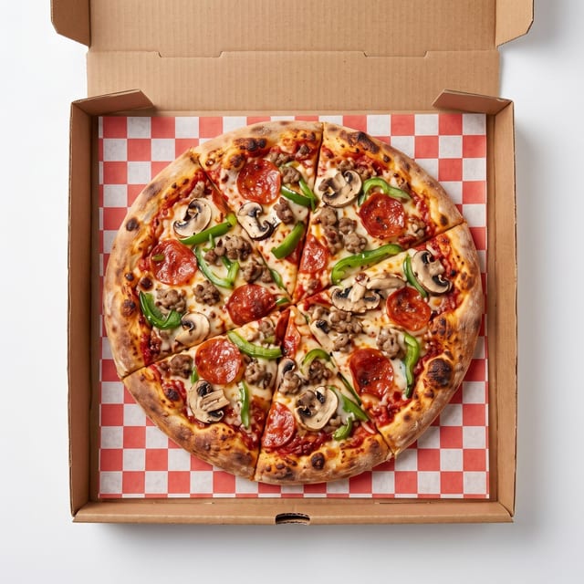 4 Toppings Pizza.