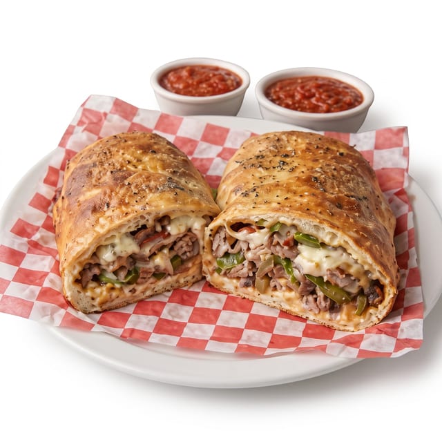 Steak Stromboli 3 Toppings.