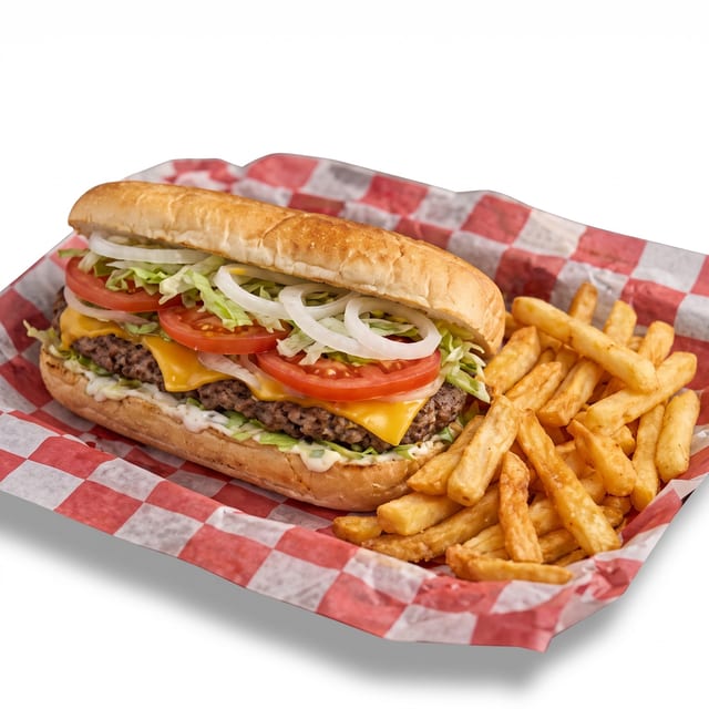 Cheese Burger Regular Sub.